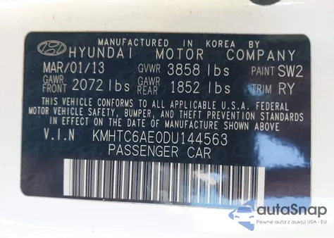 2013 Hyundai Veloster Turbo W/Blue from USA, damaged, VIN KMHTC6AE0DU144563